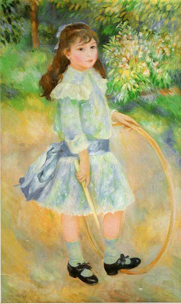 Pierre-Auguste Renoir Girl With a Hoop, Norge oil painting art